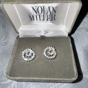 Nolan Miller Glamour Collection Circle of Life Crystal Earrings w/ Original Box